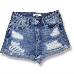 PACSUN Mom Short, High Waist, Cuffed, Distressed, Size 25